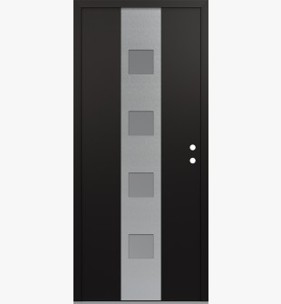 DIAMOND A12 36" X 80" BLACK/WHITE FROSTED GLASS PANEL STAINLESS STEEL LHI