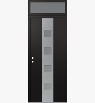 DIAMOND A12 36" X 96" BLACK/WHITE FROSTED GLASS PANEL STAINLESS STEEL RHI WITH TRANSOM FROSTED GLASS