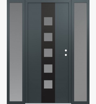 DIAMOND A13 60" X 80" ANTHRACITE/ANTHRACITE FROSTED GLASS PANEL BLACK LHI WITH 2 SIDELITES FROSTED GLASS