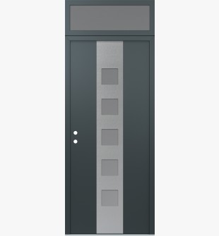 DIAMOND A13 36" X 96" ANTHRACITE/ANTHRACITE FROSTED GLASS PANEL STAINLESS STEEL RHI WITH TRANSOM FROSTED GLASS