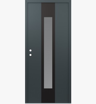 DIAMOND A1 36" X 80" ANTHRACITE/ANTHRACITE FROSTED GLASS PANEL BLACK RHI