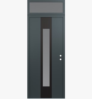 DIAMOND A1 36" X 96" ANTHRACITE/ANTHRACITE FROSTED GLASS PANEL BLACK LHI WITH TRANSOM FROSTED GLASS