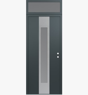 DIAMOND A1 36" X 96" ANTHRACITE/ANTHRACITE FROSTED GLASS PANEL STAINLESS STEEL LHI WITH TRANSOM FROSTED GLASS