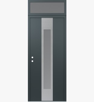 DIAMOND A1 36" X 96" ANTHRACITE/ANTHRACITE FROSTED GLASS PANEL STAINLESS STEEL RHI WITH TRANSOM FROSTED GLASS