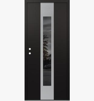 DIAMOND A1 36" X 80" BLACK/BLACK MIRRORED GLASS PANEL STAINLESS STEEL RHI