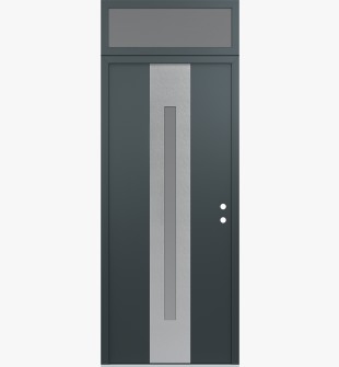 DIAMOND A2 36" X 96" ANTHRACITE/ANTHRACITE FROSTED GLASS PANEL STAINLESS STEEL LHI WITH TRANSOM FROSTED GLASS