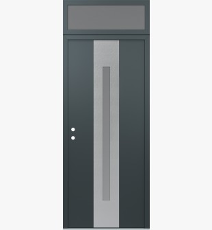 DIAMOND A2 36" X 96" ANTHRACITE/ANTHRACITE FROSTED GLASS PANEL STAINLESS STEEL RHI WITH TRANSOM FROSTED GLASS