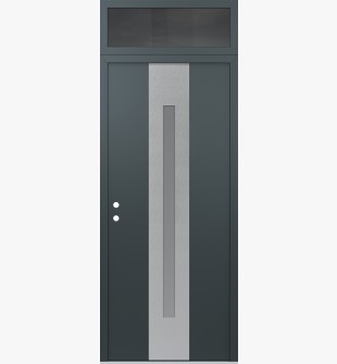 DIAMOND A2 36" X 96" ANTHRACITE/ANTHRACITE FROSTED GLASS PANEL STAINLESS STEEL RHI WITH TRANSOM MIRRORED GLASS