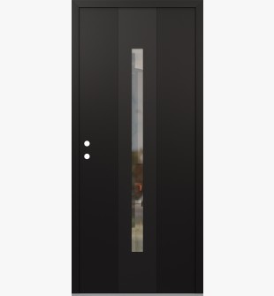 DIAMOND A2 36" X 80" BLACK/BLACK CLEAR GLASS PANEL BLACK RHI