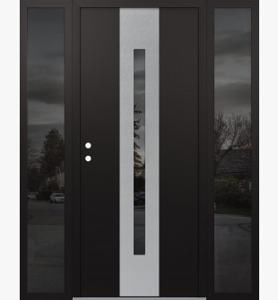 DIAMOND A2 60" X 80" BLACK/BLACK MIRRORED GLASS PANEL STAINLESS STEEL RHI WITH 2 SIDELITES MIRRORED GLASS