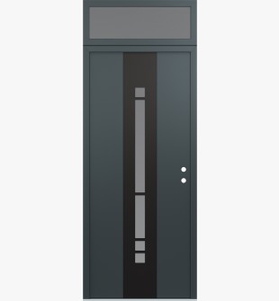 DIAMOND A3 36" X 96" ANTHRACITE/ANTHRACITE FROSTED GLASS PANEL BLACK LHI WITH TRANSOM FROSTED GLASS