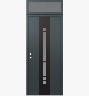 DIAMOND A3 36" X 96" ANTHRACITE/ANTHRACITE FROSTED GLASS PANEL BLACK RHI WITH TRANSOM FROSTED GLASS