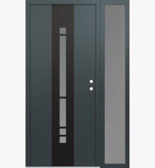 DIAMOND A3 48" X 80" ANTHRACITE/ANTHRACITE FROSTED GLASS PANEL BLACK LHI WITH SIDELITE FROSTED GLASS