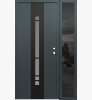 DIAMOND A3 50" X 80" ANTHRACITE/ANTHRACITE FROSTED GLASS PANEL BLACK LHI WITH SIDELITE MIRRORED GLASS