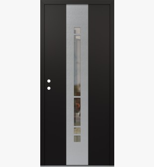 DIAMOND A3 36" X 80" BLACK/BLACK CLEAR GLASS PANEL STAINLESS STEEL RHI