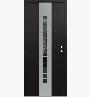 DIAMOND A3 36" X 80" BLACK/BLACK MIRRORED GLASS PANEL STAINLESS STEEL LHI