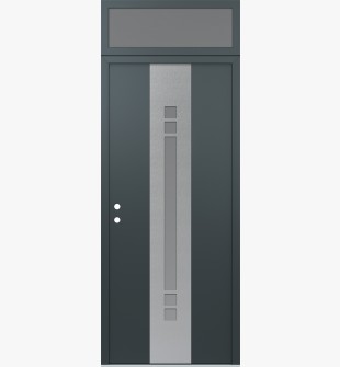 DIAMOND A4 36" X 96" ANTHRACITE/ANTHRACITE FROSTED GLASS PANEL STAINLESS STEEL RHI WITH TRANSOM FROSTED GLASS