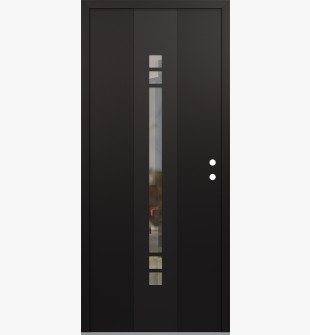 DIAMOND A4 36" X 80" BLACK/BLACK CLEAR GLASS PANEL BLACK LHI