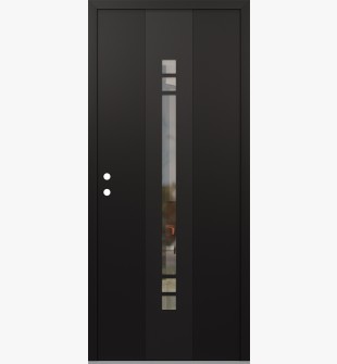 DIAMOND A4 36" X 80" BLACK/BLACK CLEAR GLASS PANEL BLACK RHI