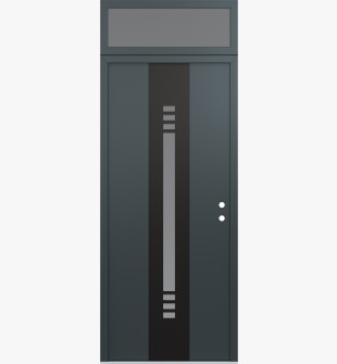 DIAMOND A5 36" X 96" ANTHRACITE/ANTHRACITE FROSTED GLASS PANEL BLACK LHI WITH TRANSOM FROSTED GLASS
