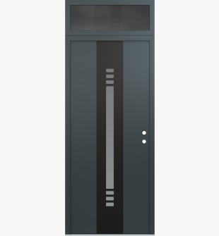 DIAMOND A5 36" X 96" ANTHRACITE/ANTHRACITE FROSTED GLASS PANEL BLACK LHI WITH TRANSOM MIRRORED GLASS