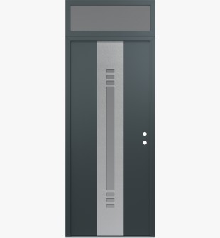 DIAMOND A5 36" X 96" ANTHRACITE/ANTHRACITE FROSTED GLASS PANEL STAINLESS STEEL LHI WITH TRANSOM FROSTED GLASS