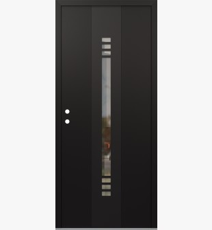 DIAMOND A5 36" X 80" BLACK/BLACK CLEAR GLASS PANEL BLACK RHI