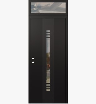 DIAMOND A5 36" X 96" BLACK/BLACK CLEAR GLASS PANEL BLACK RHI WITH TRANSOM CLEAR GLASS