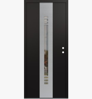 DIAMOND A5 36" X 80" BLACK/BLACK CLEAR GLASS PANEL STAINLESS STEEL LHI