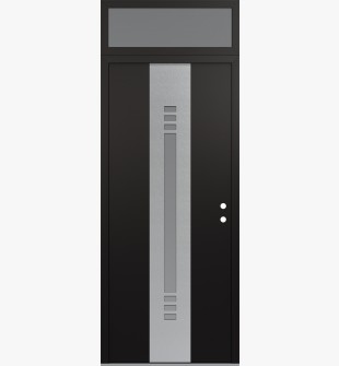 DIAMOND A5 36" X 96" BLACK/WHITE FROSTED GLASS PANEL STAINLESS STEEL LHI WITH TRANSOM FROSTED GLASS