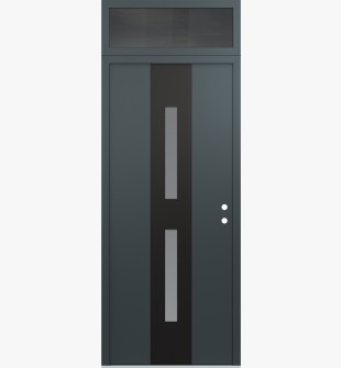 DIAMOND A6 36" X 96" ANTHRACITE/ANTHRACITE FROSTED GLASS PANEL BLACK LHI WITH TRANSOM MIRRORED GLASS