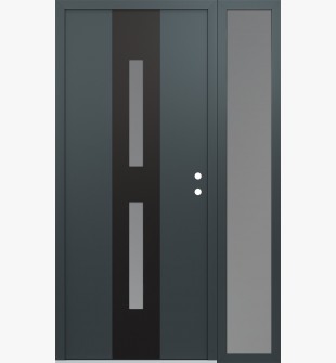 DIAMOND A6 50" X 80" ANTHRACITE/ANTHRACITE FROSTED GLASS PANEL BLACK LHI WITH SIDELITE FROSTED GLASS
