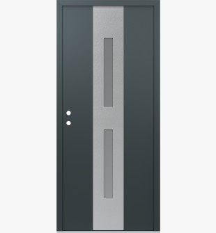 DIAMOND A6 36" X 80" ANTHRACITE/ANTHRACITE FROSTED GLASS PANEL STAINLESS STEEL RHI