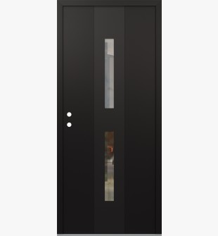 DIAMOND A6 36" X 80" BLACK/BLACK CLEAR GLASS PANEL BLACK RHI