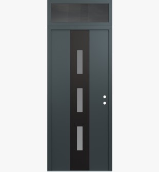 DIAMOND A7 36" X 96" ANTHRACITE/ANTHRACITE FROSTED GLASS PANEL BLACK LHI WITH TRANSOM MIRRORED GLASS