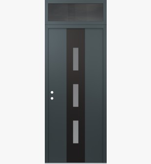 DIAMOND A7 36" X 96" ANTHRACITE/ANTHRACITE FROSTED GLASS PANEL BLACK RHI WITH TRANSOM MIRRORED GLASS