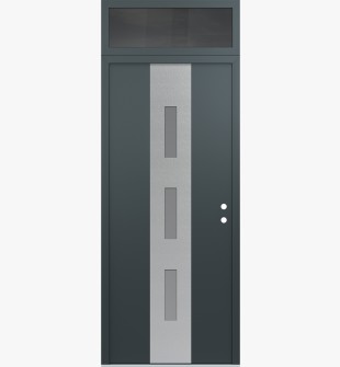 DIAMOND A7 36" X 96" ANTHRACITE/ANTHRACITE FROSTED GLASS PANEL STAINLESS STEEL LHI WITH TRANSOM MIRRORED GLASS