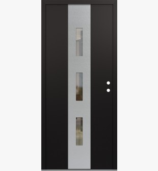 DIAMOND A7 36" X 80" BLACK/BLACK CLEAR GLASS PANEL STAINLESS STEEL LHI