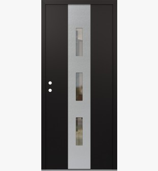 DIAMOND A9 68" X 80" ANTHRACITE/ANTHRACITE FROSTED GLASS PANEL STAINLESS STEEL RHI WITH 2 SIDELITES FROSTED GLASS