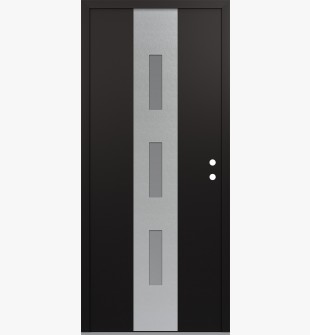 DIAMOND A7 36" X 80" BLACK/WHITE FROSTED GLASS PANEL STAINLESS STEEL LHI