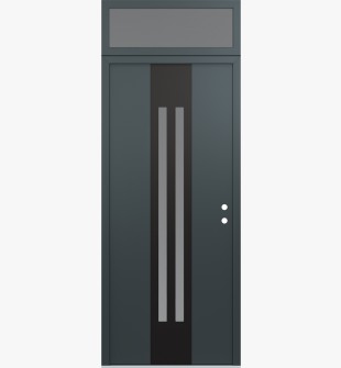 DIAMOND A8 36" X 96" ANTHRACITE/ANTHRACITE FROSTED GLASS PANEL BLACK LHI WITH TRANSOM FROSTED GLASS