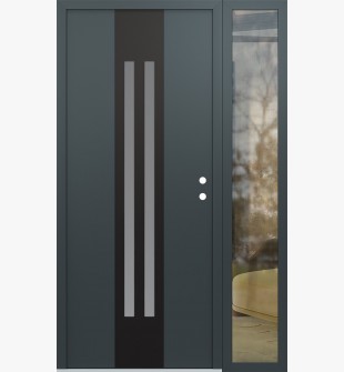 DIAMOND A8 50" X 80" ANTHRACITE/ANTHRACITE FROSTED GLASS PANEL BLACK LHI WITH SIDELITE CLEAR GLASS