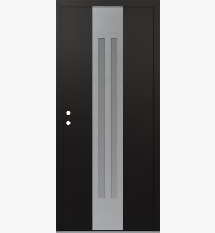 DIAMOND A8 36" X 80" BLACK/WHITE FROSTED GLASS PANEL STAINLESS STEEL RHI