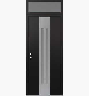 DIAMOND A8 36" X 96" BLACK/WHITE FROSTED GLASS PANEL STAINLESS STEEL RHI WITH TRANSOM FROSTED GLASS