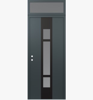 DIAMOND A9 36" X 96" ANTHRACITE/ANTHRACITE FROSTED GLASS PANEL BLACK RHI WITH TRANSOM FROSTED GLASS