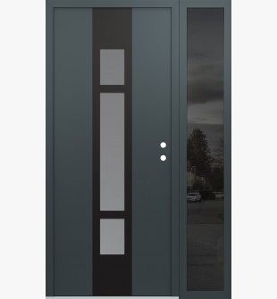 DIAMOND A9 52" X 80" ANTHRACITE/ANTHRACITE FROSTED GLASS PANEL BLACK LHI WITH SIDELITE MIRRORED GLASS