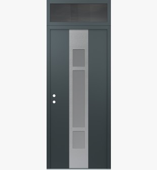 DIAMOND A9 36" X 96" ANTHRACITE/ANTHRACITE FROSTED GLASS PANEL STAINLESS STEEL RHI WITH TRANSOM MIRRORED GLASS