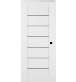 RTA LEFT HAND PREHUNG CONCEALED DOOR SLAB ALBA BIANCO NOBLE 30" X 80" X 1 9/16"