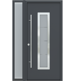 MODERN FRONT STEEL DOOR ARGOS ANTRACIT/WHITE 49 1/4" X 81 11/16" RHI + SIDELITE LEFT