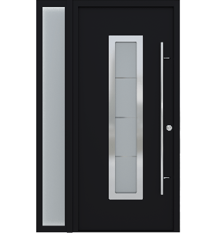 MODERN FRONT STEEL DOOR ARGOS BLACK/WHITE 49 1/4" X 81 11/16" LHI + SIDELITE LEFT